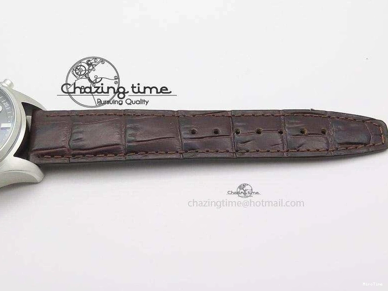 MIROTIME 0504 Pilot Chrono SS 3878 Gray Dial on Brown Leather Strap A Resilient 7395
